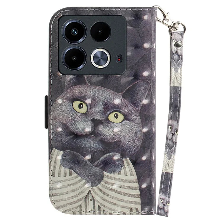 For Infinix Note 40 Phone Case 3D Pattern Print Leather Flip Wallet Cover