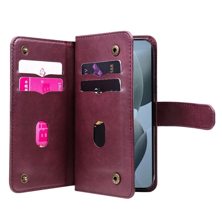 KT Multi-Functional Series-1 For Xiaomi Redmi K70 5G / K70 Pro 5G / Poco F6 Pro 5G Leather Case 10 Card Slots