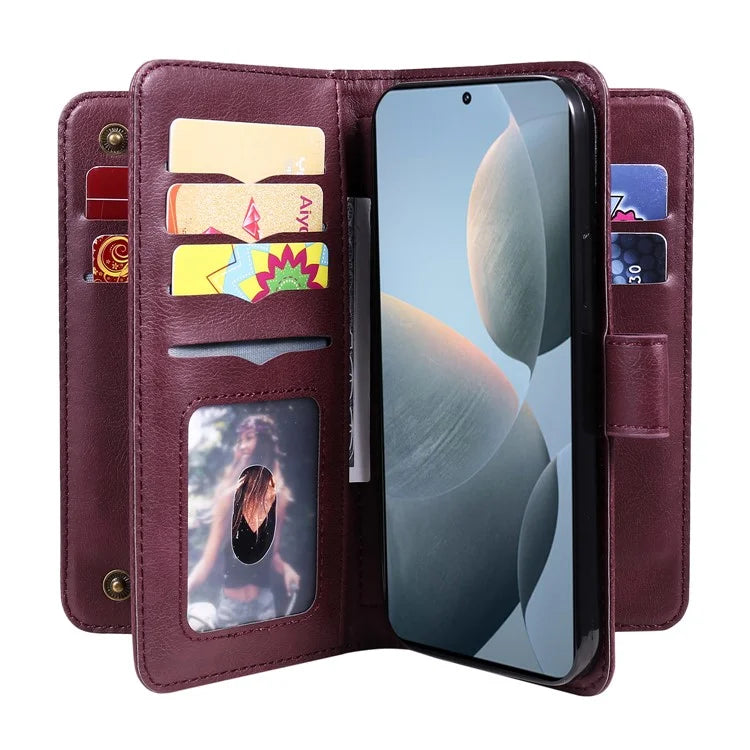 KT Multi-Functional Series-1 For Xiaomi Redmi K70 5G / K70 Pro 5G / Poco F6 Pro 5G Leather Case 10 Card Slots