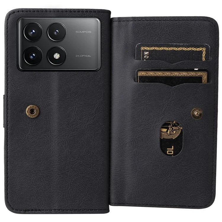 KT Multi-Functional Series-1 For Xiaomi Redmi K70 5G / K70 Pro 5G / Poco F6 Pro 5G Leather Case 10 Card Slots