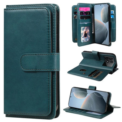 KT Multi-Functional Series-1 For Xiaomi Redmi K70 5G / K70 Pro 5G / Poco F6 Pro 5G Leather Case 10 Card Slots