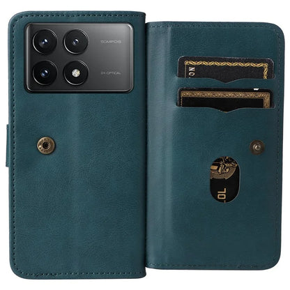 KT Multi-Functional Series-1 For Xiaomi Redmi K70 5G / K70 Pro 5G / Poco F6 Pro 5G Leather Case 10 Card Slots