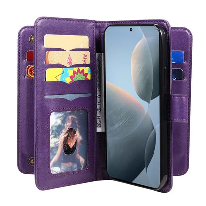 KT Multi-Functional Series-1 For Xiaomi Redmi K70 5G / K70 Pro 5G / Poco F6 Pro 5G Leather Case 10 Card Slots