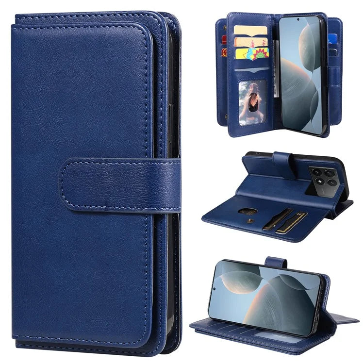 KT Multi-Functional Series-1 For Xiaomi Redmi K70 5G / K70 Pro 5G / Poco F6 Pro 5G Leather Case 10 Card Slots