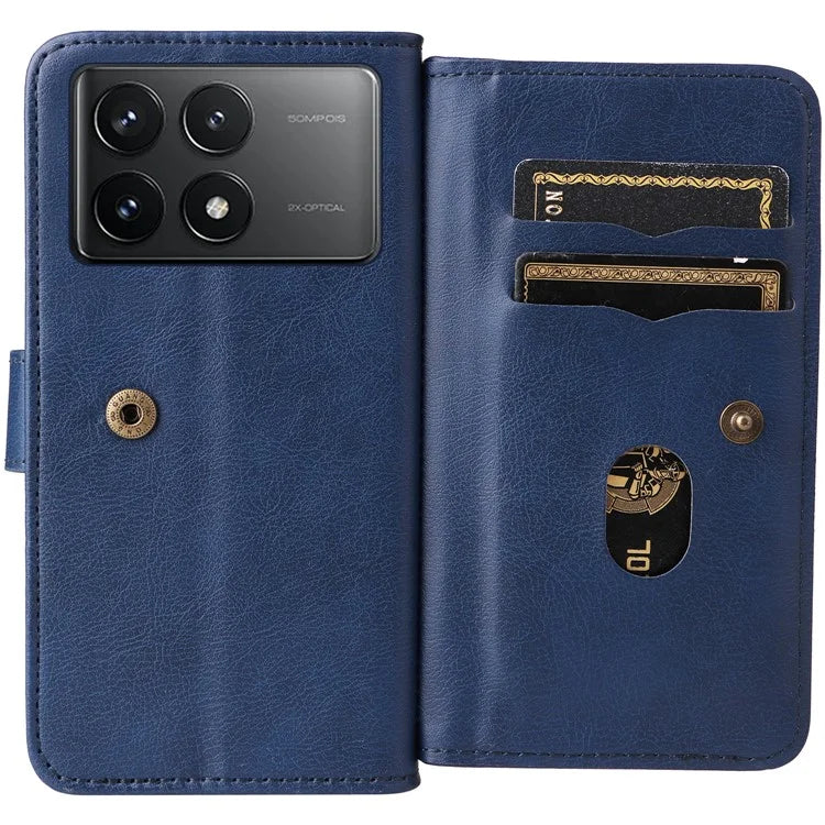 KT Multi-Functional Series-1 For Xiaomi Redmi K70 5G / K70 Pro 5G / Poco F6 Pro 5G Leather Case 10 Card Slots