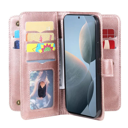 KT Multi-Functional Series-1 For Xiaomi Redmi K70 5G / K70 Pro 5G / Poco F6 Pro 5G Leather Case 10 Card Slots