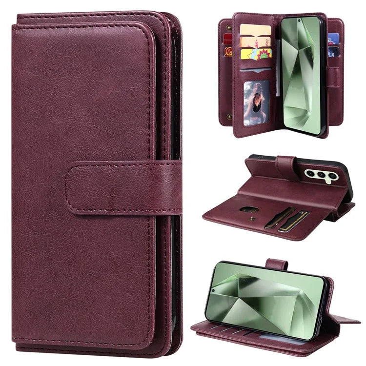 KT Multi-Functional Series-1 For Samsung Galaxy S24 FE Case Wallet PU Leather Phone Purse Bag