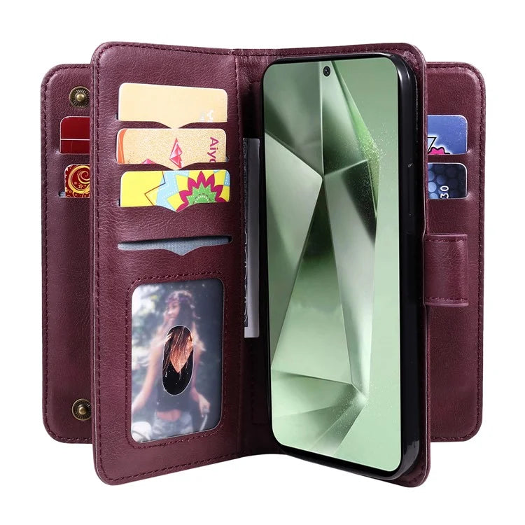 KT Multi-Functional Series-1 For Samsung Galaxy S24 FE Case Wallet PU Leather Phone Purse Bag