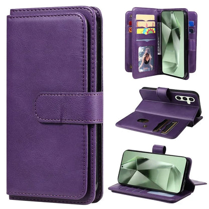 KT Multi-Functional Series-1 For Samsung Galaxy S24 FE Case Wallet PU Leather Phone Purse Bag