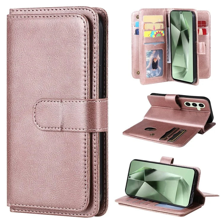 KT Multi-Functional Series-1 For Samsung Galaxy S24 FE Case Wallet PU Leather Phone Purse Bag
