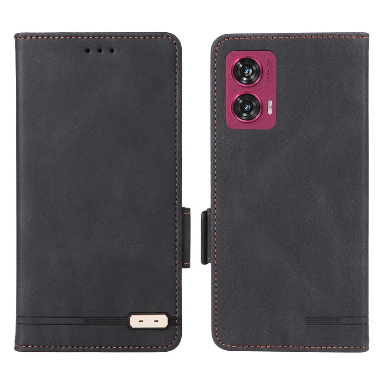 For Motorola Edge 50 Fusion 5G Wallet Case Hardware Decor Leather Phone Cover