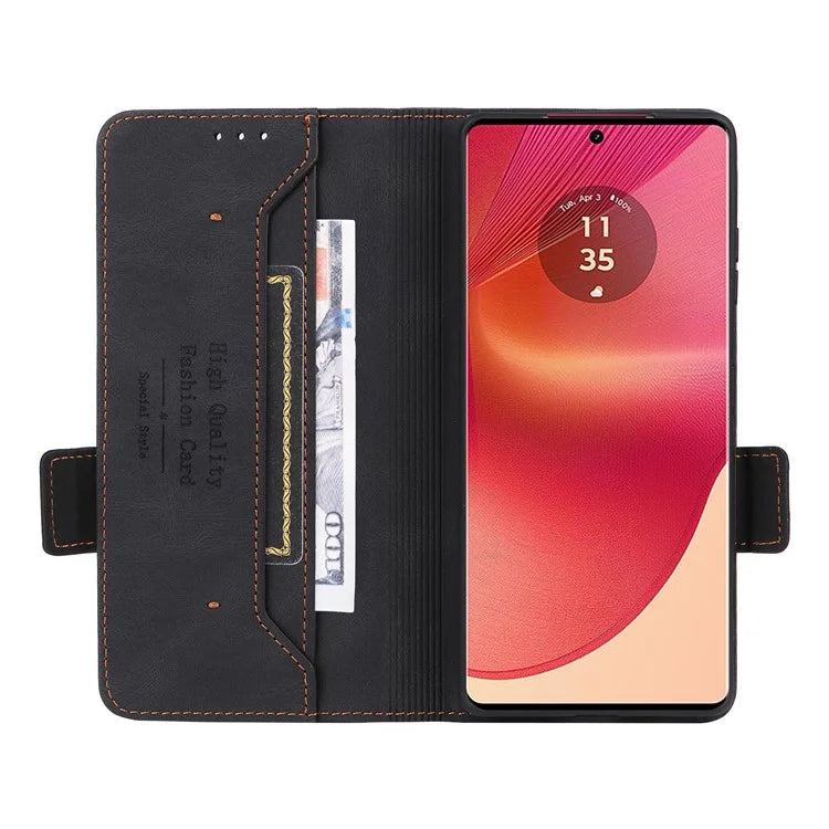 For Motorola Edge 50 Fusion 5G Wallet Case Hardware Decor Leather Phone Cover