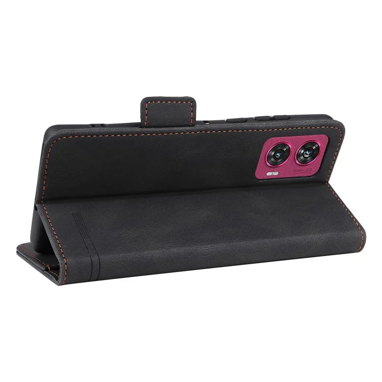 For Motorola Edge 50 Fusion 5G Wallet Case Hardware Decor Leather Phone Cover