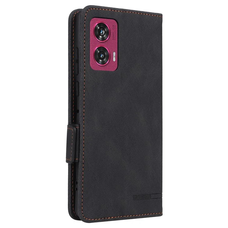 For Motorola Edge 50 Fusion 5G Wallet Case Hardware Decor Leather Phone Cover