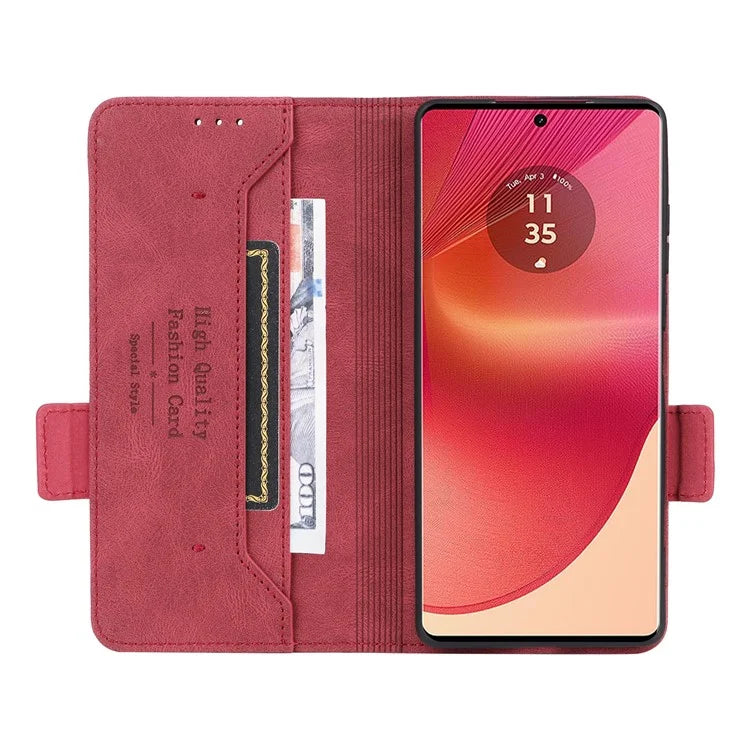 For Motorola Edge 50 Fusion 5G Wallet Case Hardware Decor Leather Phone Cover
