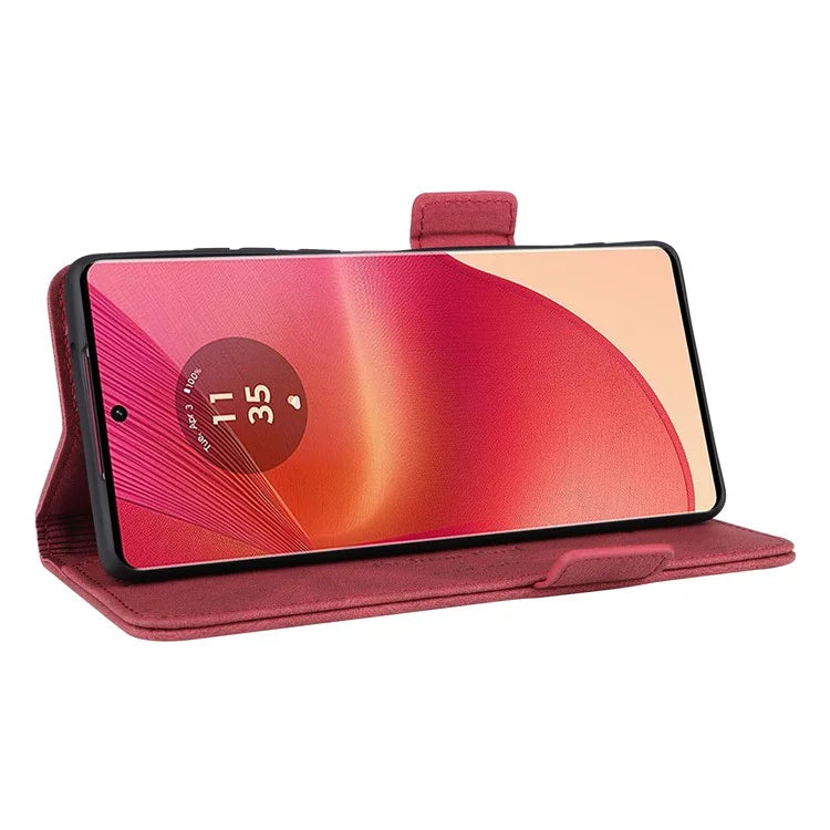 For Motorola Edge 50 Fusion 5G Wallet Case Hardware Decor Leather Phone Cover