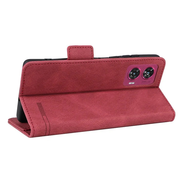 For Motorola Edge 50 Fusion 5G Wallet Case Hardware Decor Leather Phone Cover