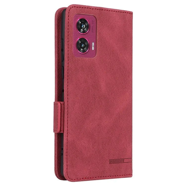 For Motorola Edge 50 Fusion 5G Wallet Case Hardware Decor Leather Phone Cover