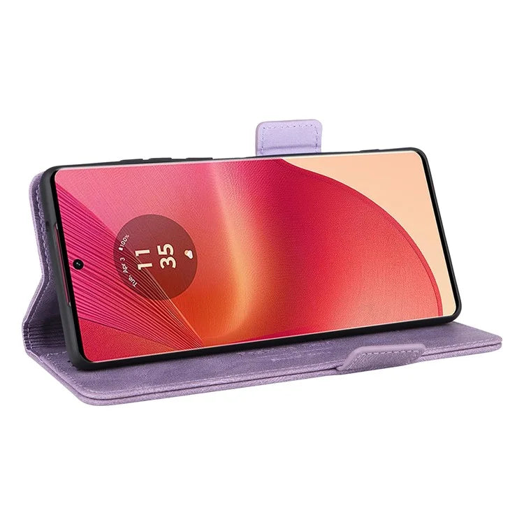 For Motorola Edge 50 Fusion 5G Wallet Case Hardware Decor Leather Phone Cover