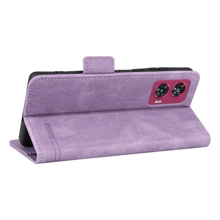 For Motorola Edge 50 Fusion 5G Wallet Case Hardware Decor Leather Phone Cover