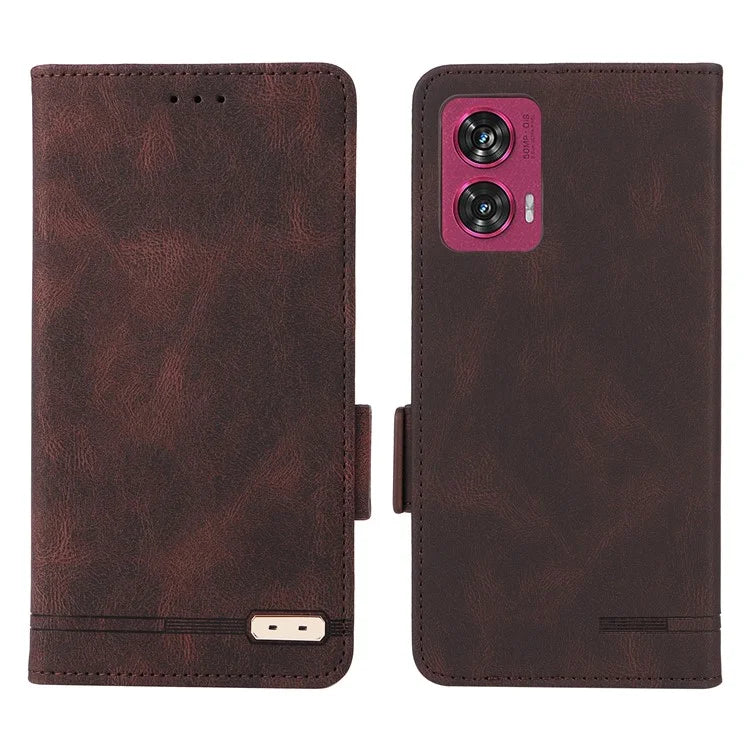 For Motorola Edge 50 Fusion 5G Wallet Case Hardware Decor Leather Phone Cover