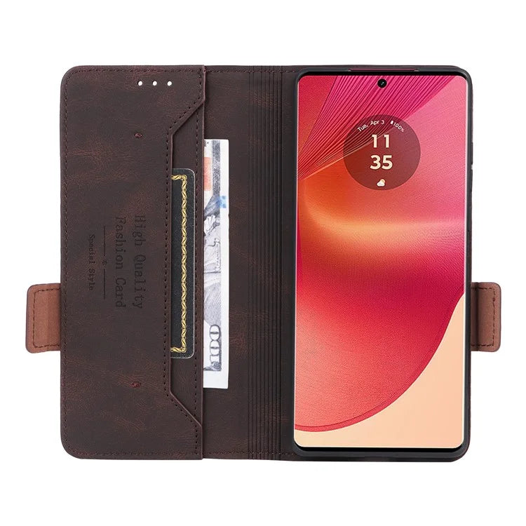 For Motorola Edge 50 Fusion 5G Wallet Case Hardware Decor Leather Phone Cover
