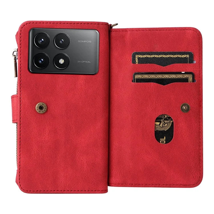 KT Multi-Functional Series-2 For Xiaomi Redmi K70 5G / K70 Pro 5G / Poco F6 Pro 5G Case Leather Zipper Phone Cover