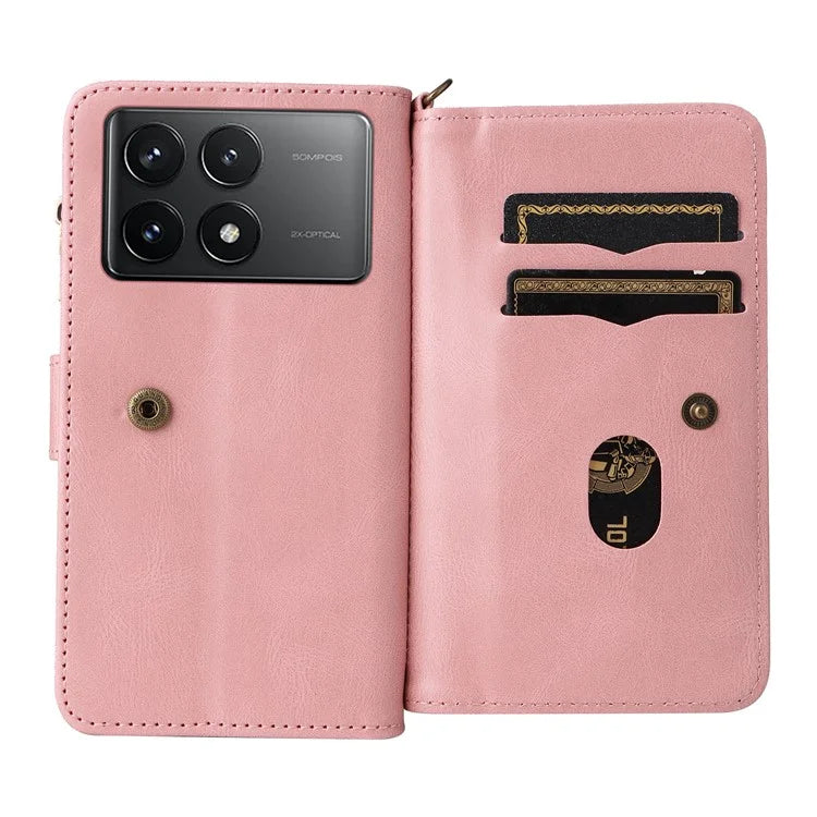 KT Multi-Functional Series-2 For Xiaomi Redmi K70 5G / K70 Pro 5G / Poco F6 Pro 5G Case Leather Zipper Phone Cover