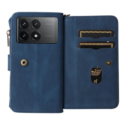 KT Multi-Functional Series-2 For Xiaomi Redmi K70 5G / K70 Pro 5G / Poco F6 Pro 5G Case Leather Zipper Phone Cover