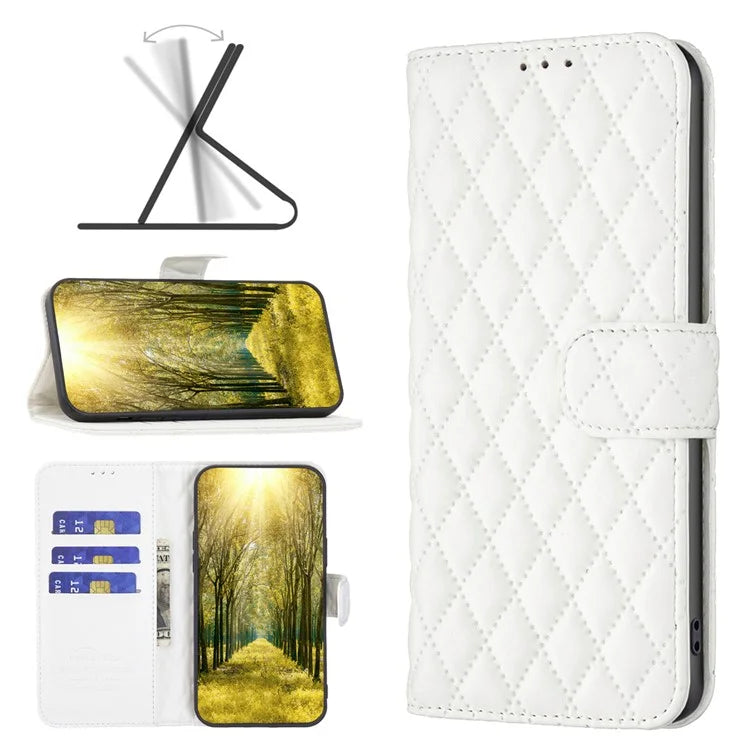BINFEN COLOR BF Style-14 For HMD Pulse Pro Leather Case Rhombus Wallet Flip Phone Cover
