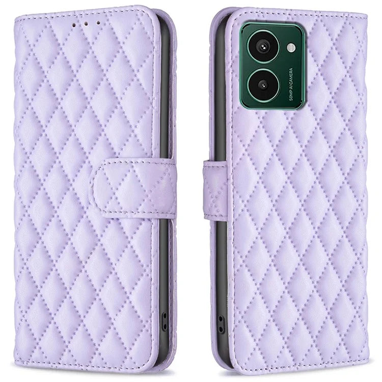 BINFEN COLOR BF Style-14 For HMD Pulse Pro Leather Case Rhombus Wallet Flip Phone Cover