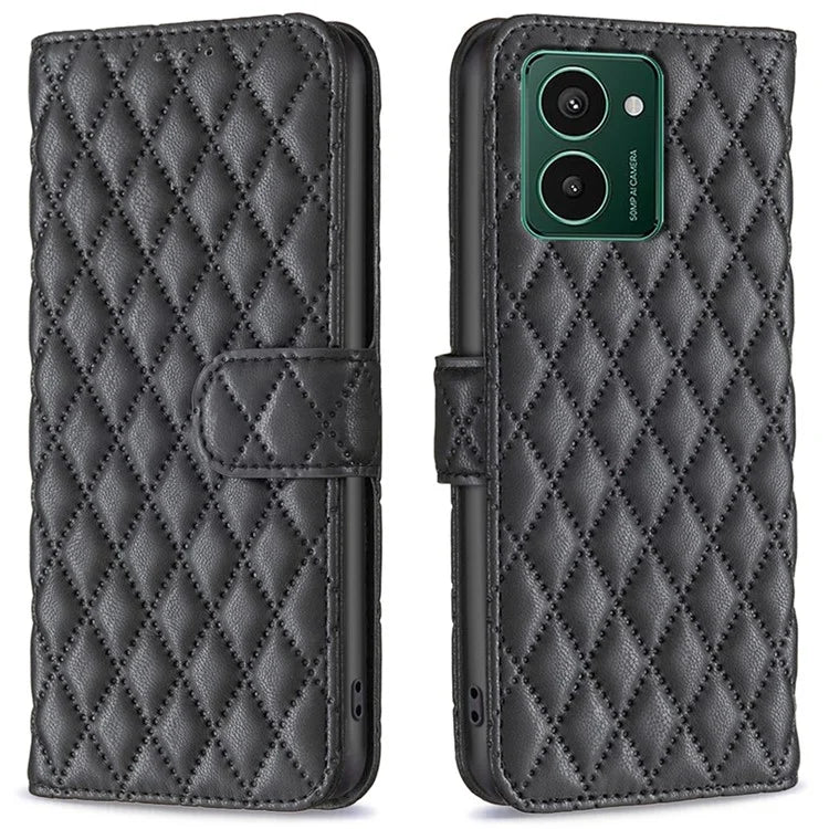 BINFEN COLOR BF Style-14 For HMD Pulse Pro Leather Case Rhombus Wallet Flip Phone Cover