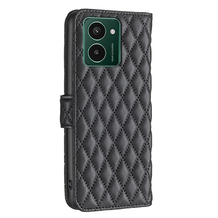 BINFEN COLOR BF Style-14 For HMD Pulse Pro Leather Case Rhombus Wallet Flip Phone Cover
