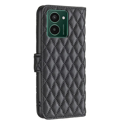 BINFEN COLOR BF Style-14 For HMD Pulse Pro Leather Case Rhombus Wallet Flip Phone Cover