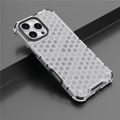 For iPhone 16 Pro Max Case PC+TPU Phone Cover Honeycomb Shape