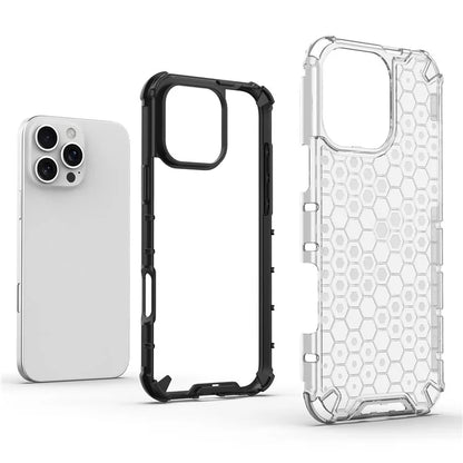For iPhone 16 Pro Max Case PC+TPU Phone Cover Honeycomb Shape