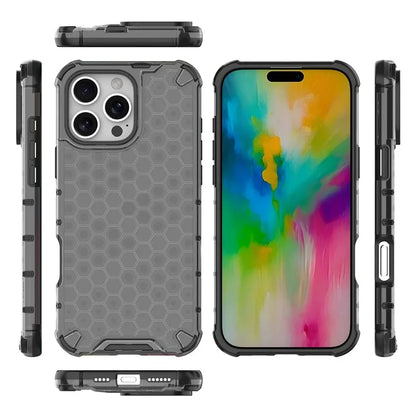 For iPhone 16 Pro Max Case PC+TPU Phone Cover Honeycomb Shape