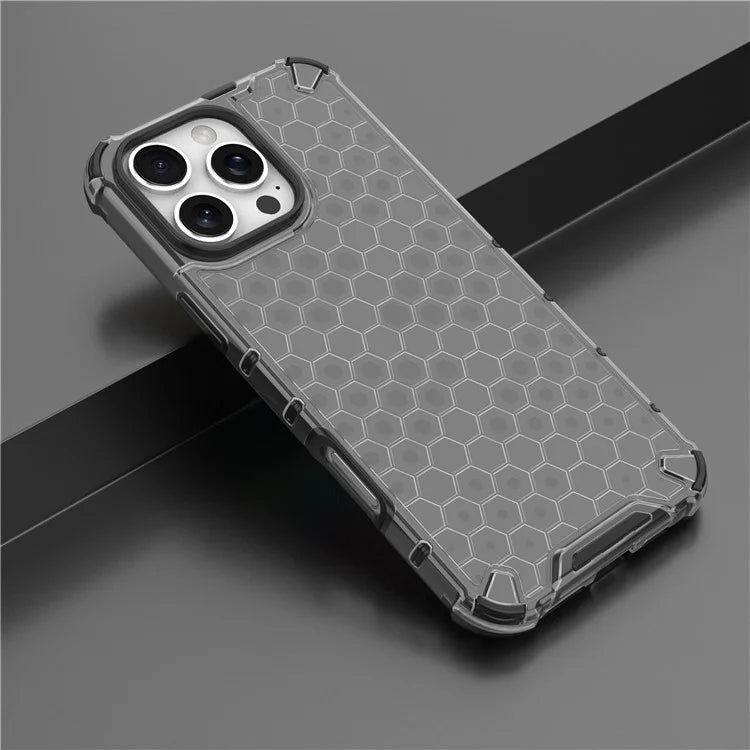 For iPhone 16 Pro Max Case PC+TPU Phone Cover Honeycomb Shape