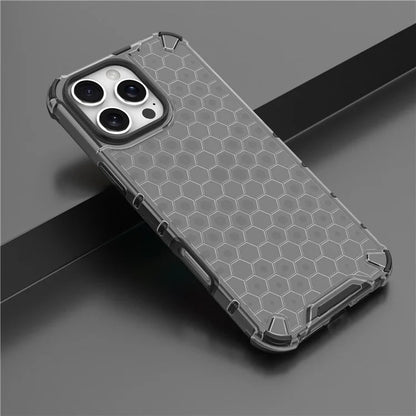 For iPhone 16 Pro Max Case PC+TPU Phone Cover Honeycomb Shape