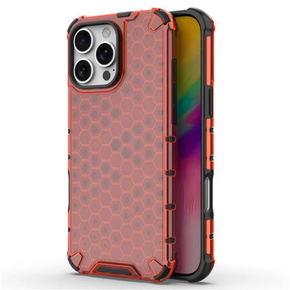 For iPhone 16 Pro Max Case PC+TPU Phone Cover Honeycomb Shape