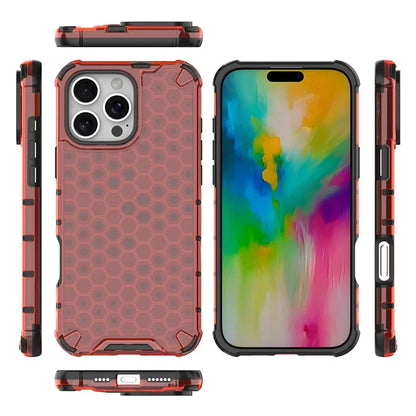 For iPhone 16 Pro Max Case PC+TPU Phone Cover Honeycomb Shape