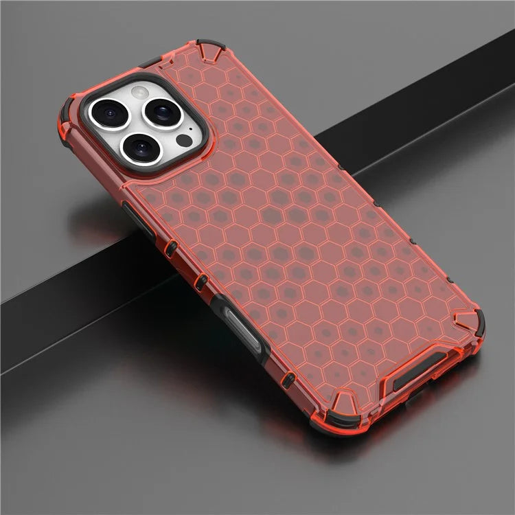 For iPhone 16 Pro Max Case PC+TPU Phone Cover Honeycomb Shape