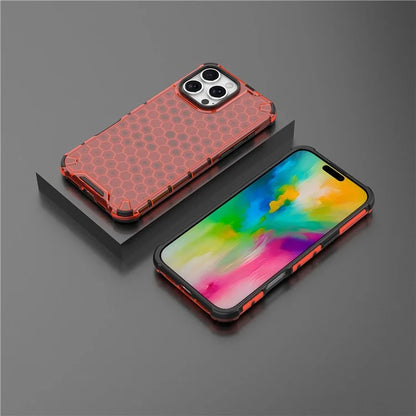 For iPhone 16 Pro Max Case PC+TPU Phone Cover Honeycomb Shape
