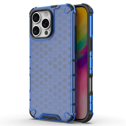 For iPhone 16 Pro Max Case PC+TPU Phone Cover Honeycomb Shape