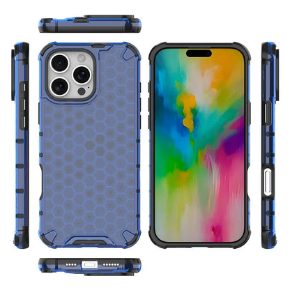 For iPhone 16 Pro Max Case PC+TPU Phone Cover Honeycomb Shape