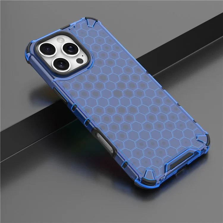 For iPhone 16 Pro Max Case PC+TPU Phone Cover Honeycomb Shape