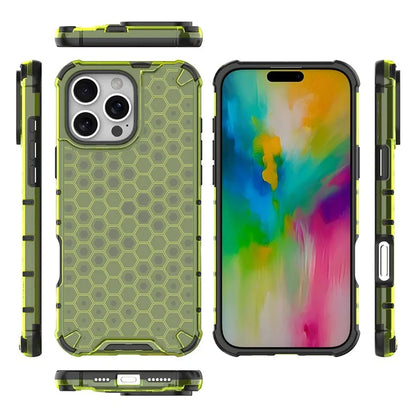For iPhone 16 Pro Max Case PC+TPU Phone Cover Honeycomb Shape