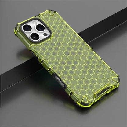 For iPhone 16 Pro Max Case PC+TPU Phone Cover Honeycomb Shape