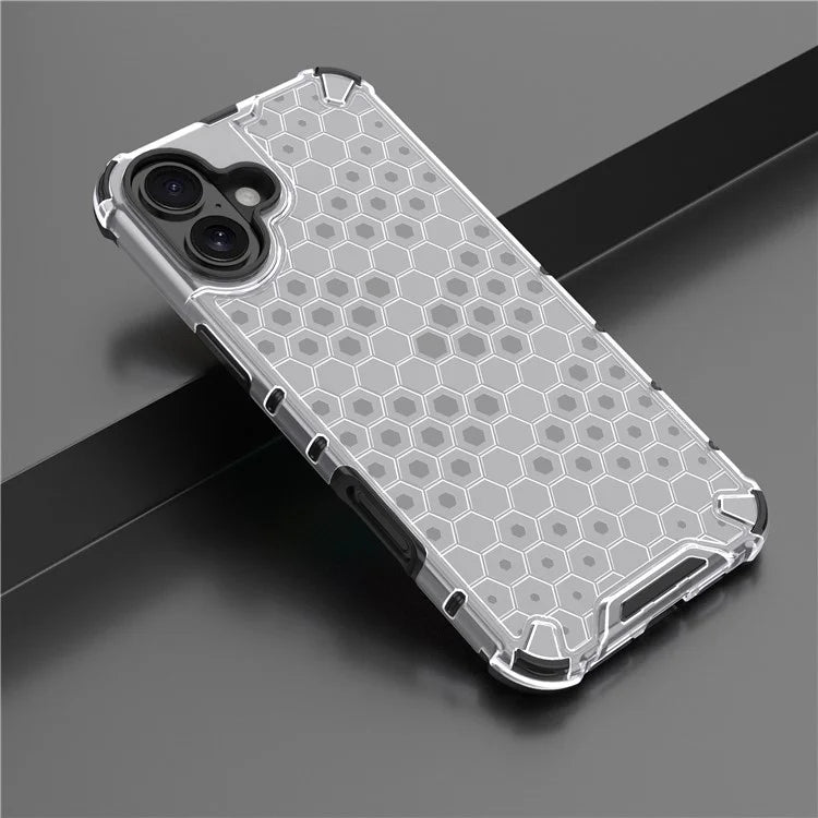 For iPhone 16 Plus Case Honeycomb Shape PC+TPU Phone Case