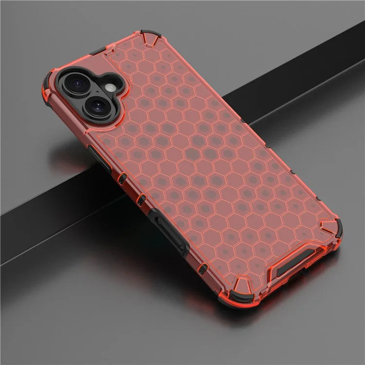 For iPhone 16 Plus Case Honeycomb Shape PC+TPU Phone Case